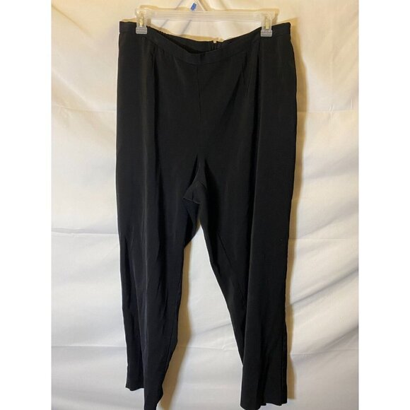 WOMENS PLUS SIZE 18W BLACK DRESS PANTS ZIP IN BACK ELASTIC 1X - Picture 1 of 2